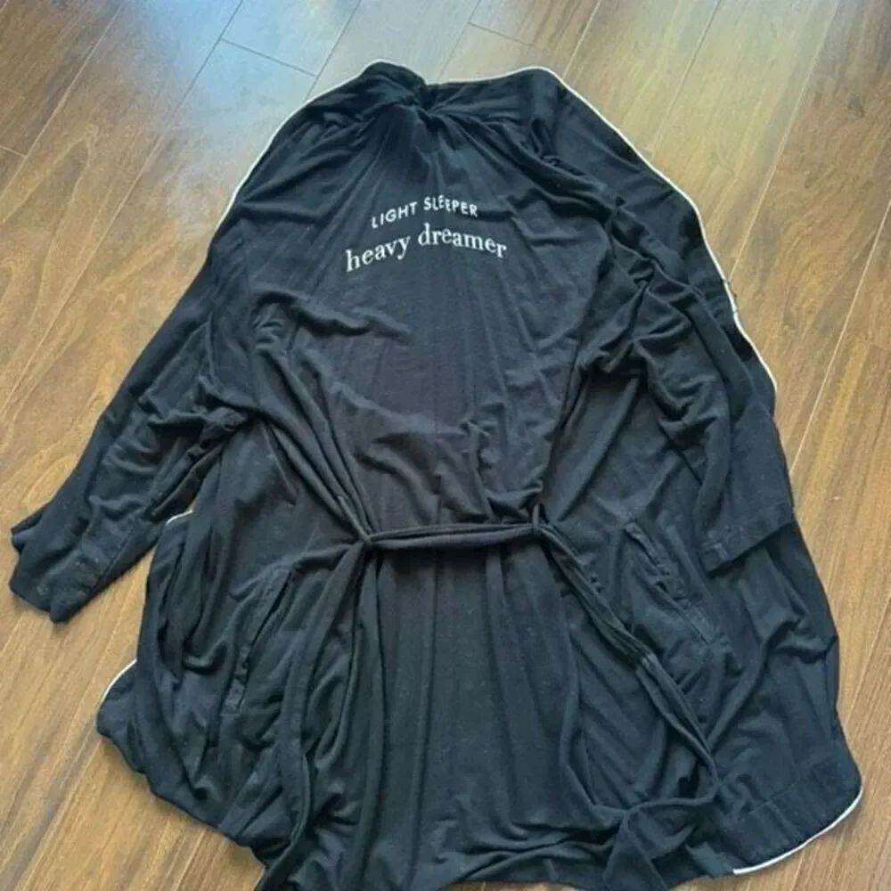 Kate Spade XS/S black robe light sleeper heavy dreamer - Picture 5 of 7